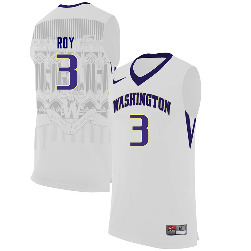 Men Washington Huskies #3 Brandon Roy College Basketball Jerseys Sale-White